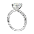 14Kt White Semi Mount 1/5Ctw For 2Ctw Round Center