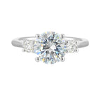 14Kt White Semi Mount 1/2Ctw For 2Ctw Round Center