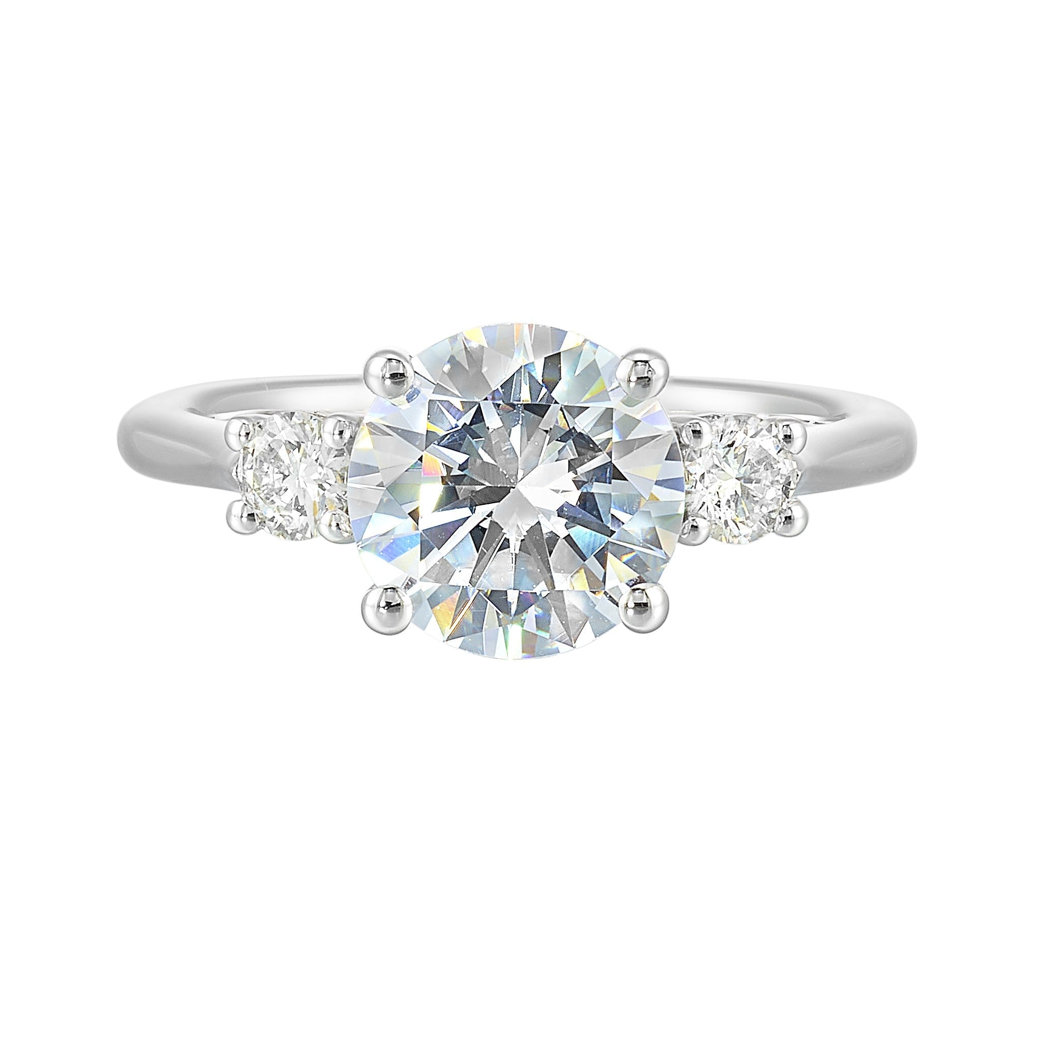 14Kt White Semi Mount 1/2Ctw For 2Ctw Round Center