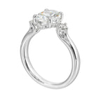 14Kt White Semi Mount 1/6Ctw For 2Ctw Oval Center
