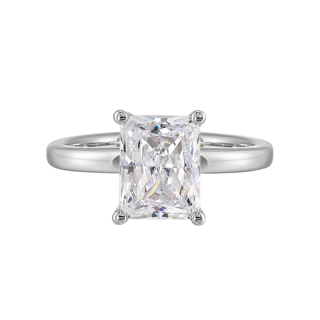 14Kt White Semi Mount 1/15Ctw For 2Ctw Radiant Center