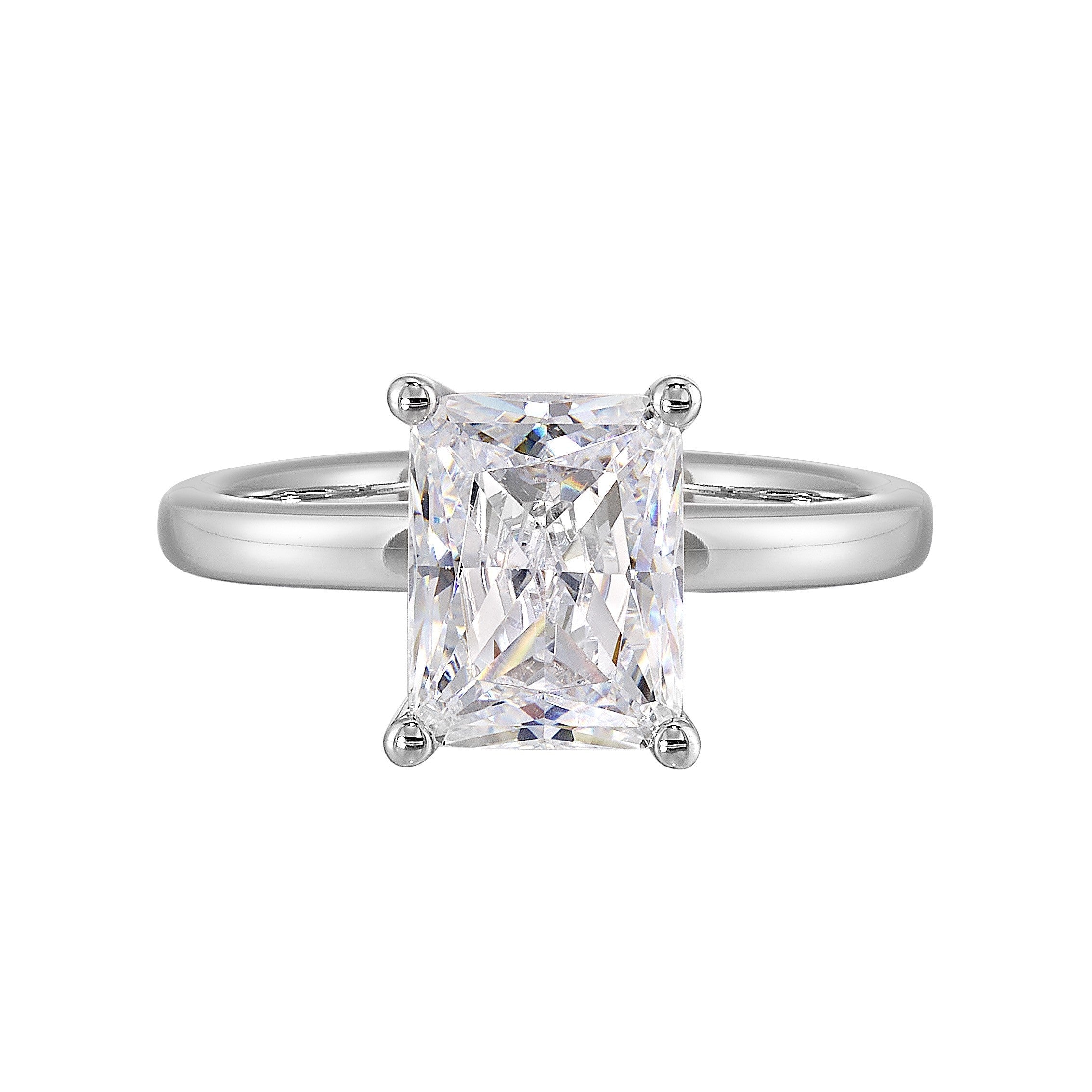 14Kt White Semi Mount 1/15Ctw For 2Ctw Radiant Center