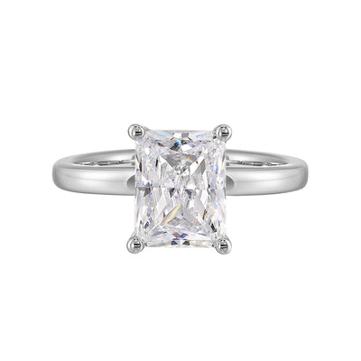 14Kt White Semi Mount 1/15Ctw For 2Ctw Radiant Center