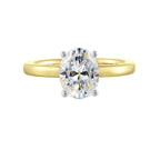 14Kt White Yellow Semi Mount 1/15Ctw For 2Ctw Oval Center
