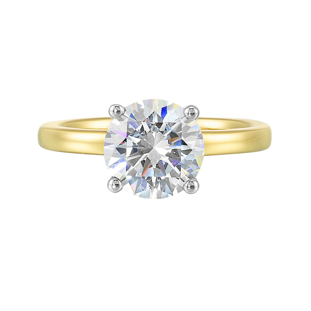 14Kt White Yellow Semi Mount 1/20Ctw For 2Ct Round Center