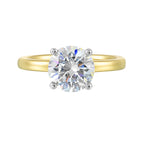 14Kt White Yellow Semi Mount 1/20Ctw For 2Ct Round Center