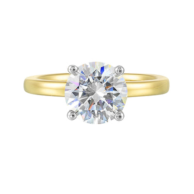 14Kt White Yellow Semi Mount 1/20Ctw For 2Ct Round Center