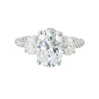 14Kt White Semi Mount 1Ctw For 3Ctw Oval Center