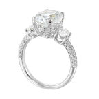 14Kt White Semi Mount 1Ctw For 3Ctw Oval Center