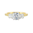 14Kt White Yellow Semi Mount 1/2Ctw For 1Ctw Round Center