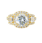 14Kt Yellow Semi Mount 1 1/6Ctw For 2Ctw Round Center