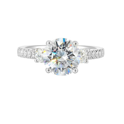 14Kt White Semi Mount 1/2Ctw For 2Ctw Round Center