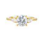 14Kt Yellow Semi Mount 3/8Ctw For 1 1/2Ctw Round Center