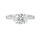 14Kt White Semi Mount 1/3Ctw For 1 1/2Ctw Round Center