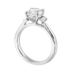 14Kt White Semi Mount 1/3Ctw For 1 1/2Ctw Round Center