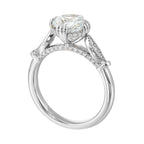14Kt White Semi Mount 1/4Ctw For 1 1/2Ctw Round Center