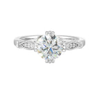 14Kt White Semi Mount 1/4Ctw For 1 1/2Ctw Round Center
