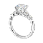 14Kt White Semi Mount 1/2Ctw For 2Ctw Round Center