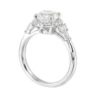 14Kt White Semi Mount 3/8Ctw For 1 1/2Ctw Round Center