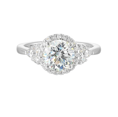 14Kt White Semi Mount 3/8Ctw For 1 1/2Ctw Round Center