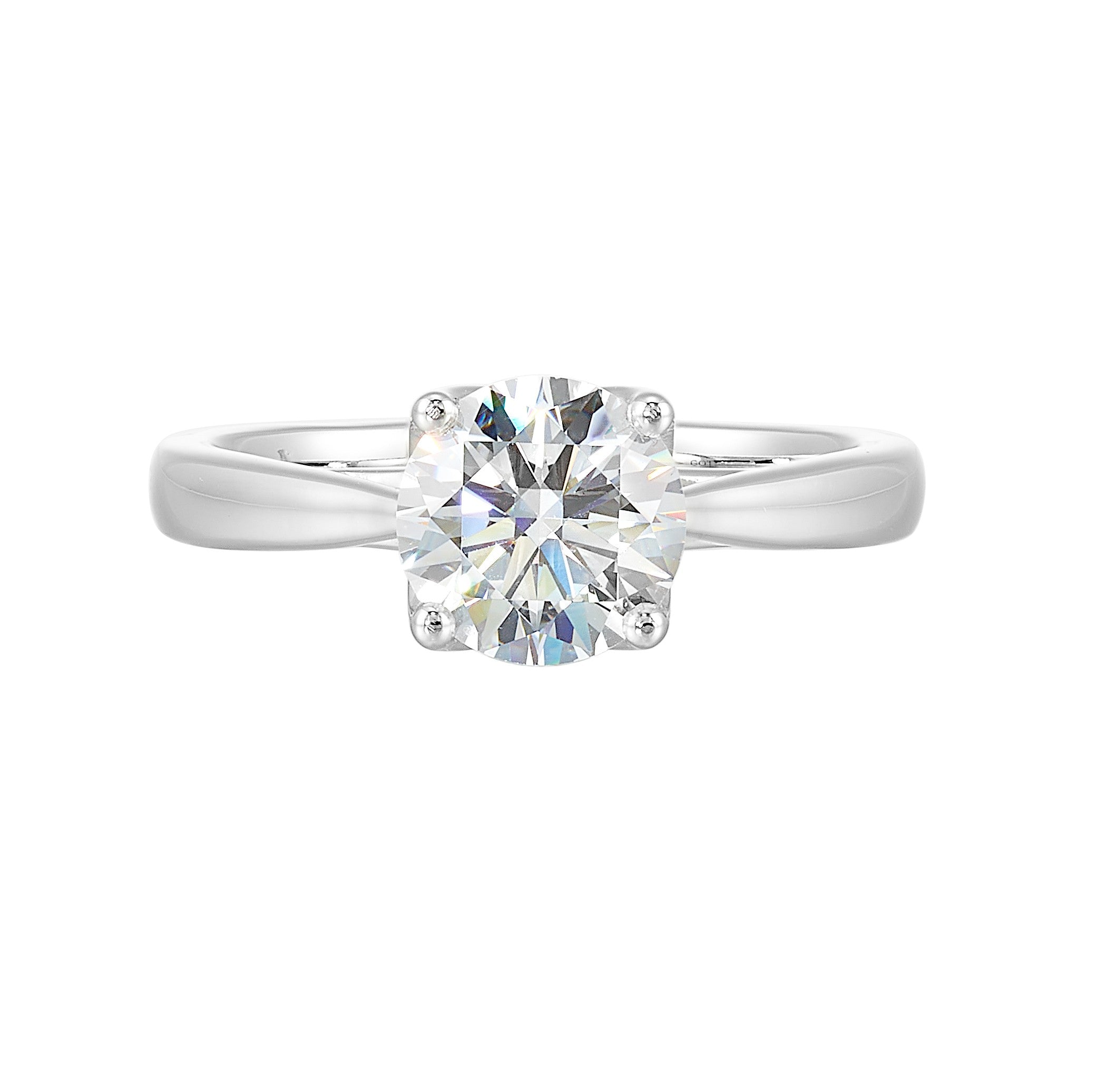 14Kt White Semi Mount For 1 1/2Ctw Round Center