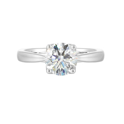 14Kt White Semi Mount For 1 1/2Ctw Round Center