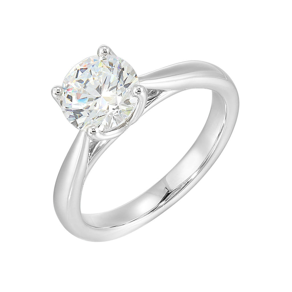 14Kt White Semi Mount For 1 1/2Ctw Round Center