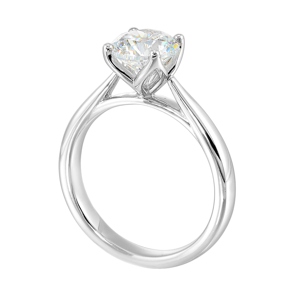 14Kt White Semi Mount For 1 1/2Ctw Round Center