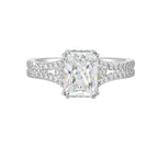 14Kt White Semi Mount 3/8Ctw For 2Ctw Radiant Center