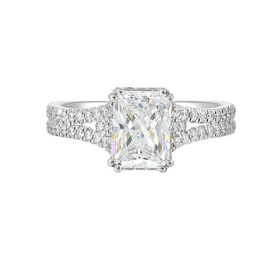 14Kt White Semi Mount 3/8Ctw For 2Ctw Radiant Center