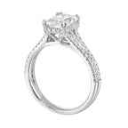 14Kt White Semi Mount 3/8Ctw For 2Ctw Radiant Center