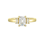 14Kt Yellow Semi Mount 1/5Ctw For 1 1/2Ctw Emerald Cut Center