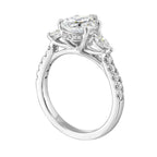 14Kt White Semi Mount 1/2Ctw For 2Ctw Pear Center