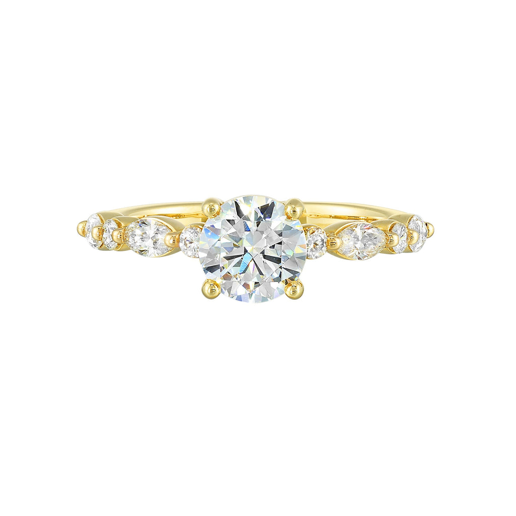 14Kt White Semi Mount 1/2Ctw For 1Ctw Round Center
