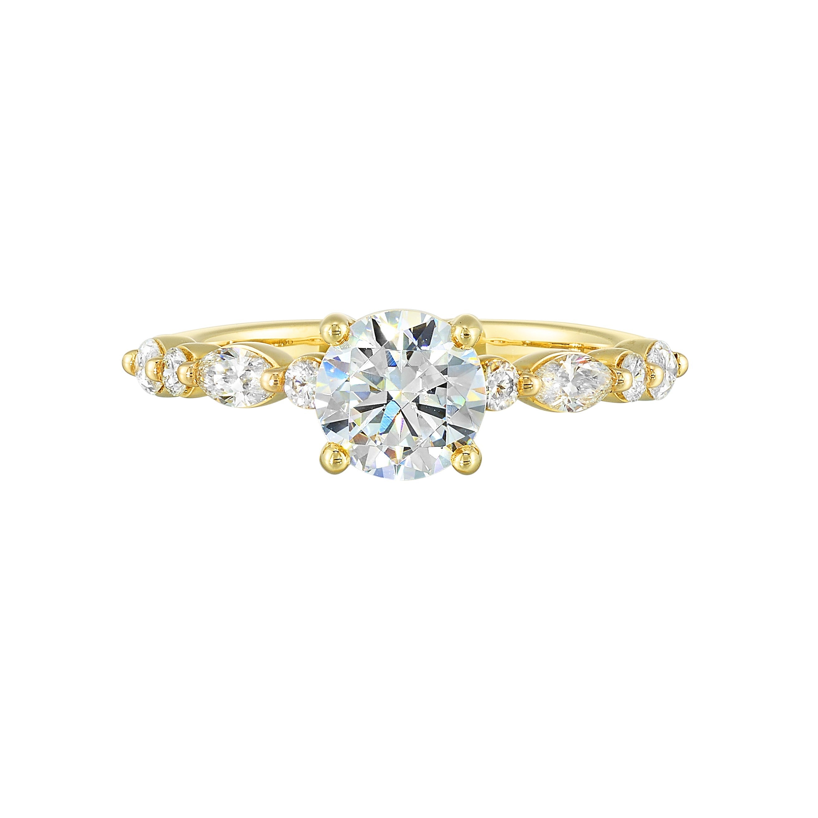 14Kt White Semi Mount 1/2Ctw For 1Ctw Round Center