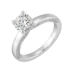 14Kt White Semi Mount 1/4Ctw For 1Ct Round Center