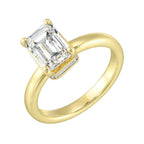 14Kt Yellow Semi Mount 1/4Ctw For 2Ctw Emerald Cut Center