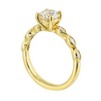 14Kt Yellow Semi Mount 1/4Ctw For 1Ctw Round Center