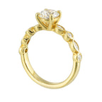 14Kt Yellow Semi Mount 1/3Ctw For 1Ctw Round Center