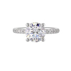 14Kt White Semi Mount 1/5Ctw For 2Ct Round Center
