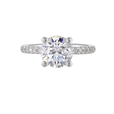 14Kt White Semi Mount 1/5Ctw For 2Ct Round Center