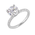 14Kt White Semi Mount 1/5Ctw For 2Ct Round Center