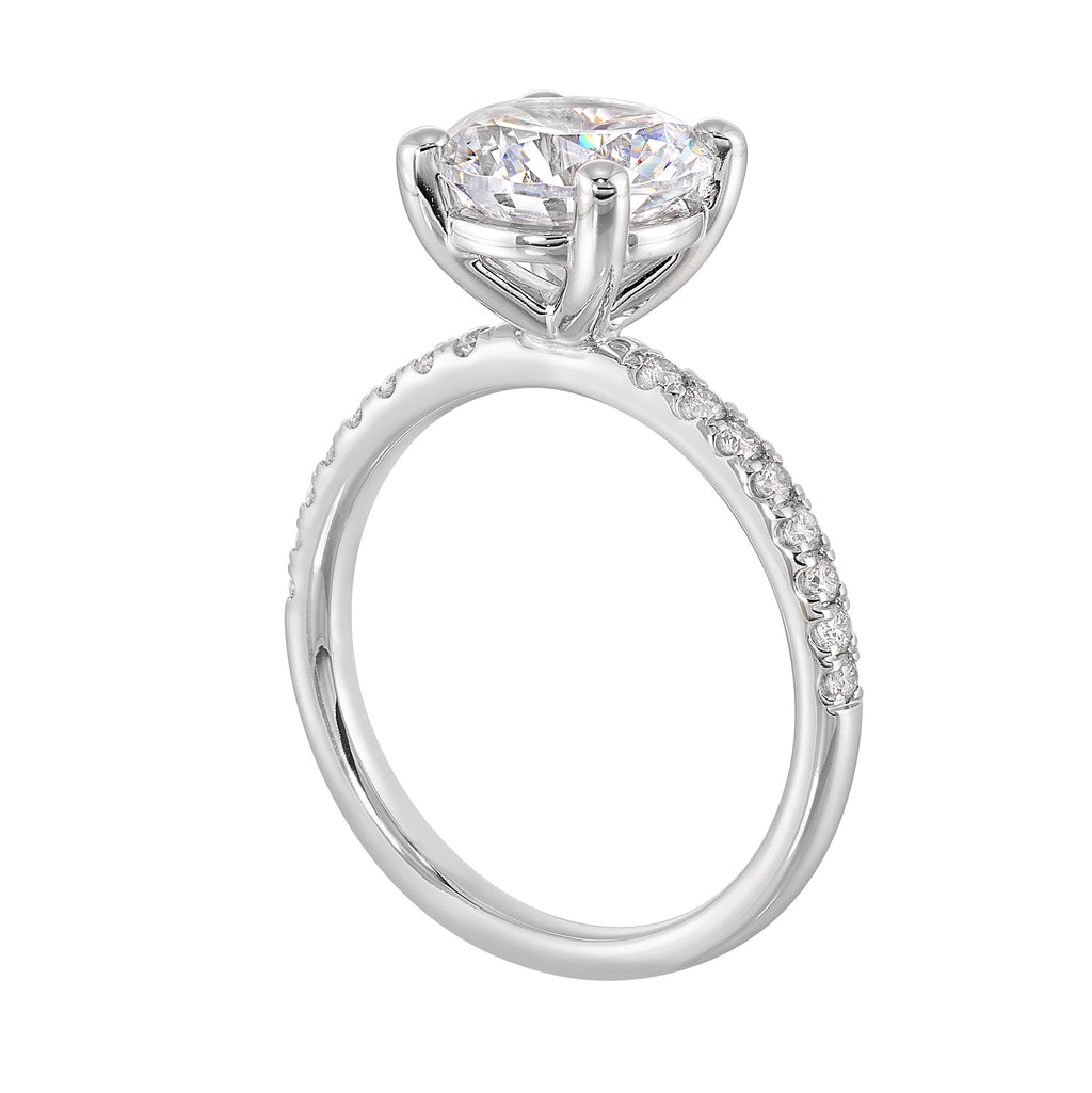 14Kt White Semi Mount 1/5Ctw For 2Ct Round Center