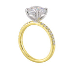 14Kt White Yellow Semi Mount 1/5Ctw For 2Ct Round Center