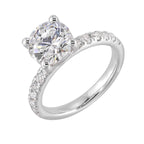 14Kt White Semi Mount 3/8Ctw For 2Ct Round Center