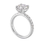 14Kt White Semi Mount 3/8Ctw For 2Ct Round Center