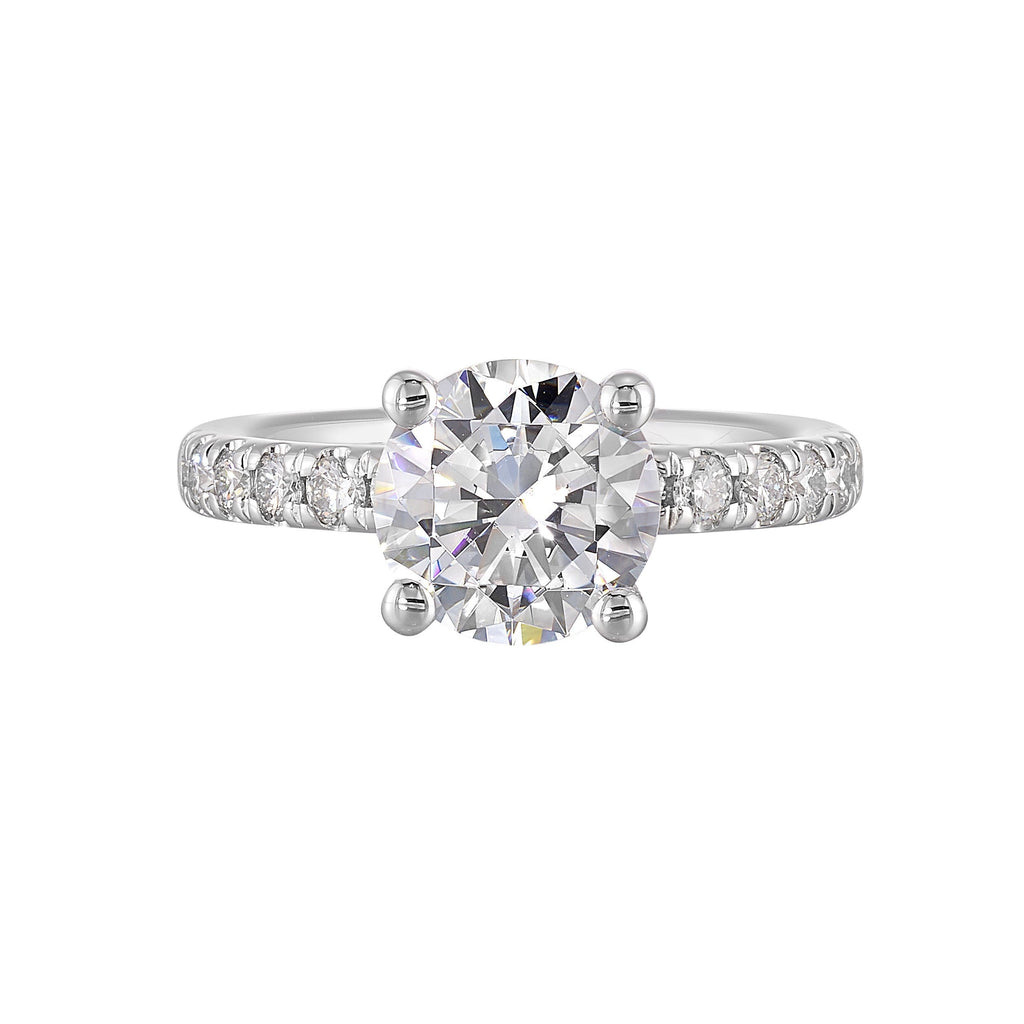 14Kt White Semi Mount 3/8Ctw For 2Ct Round Center
