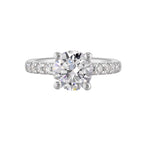 14Kt White Semi Mount 3/8Ctw For 2Ct Round Center