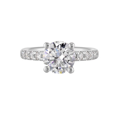 14Kt White Semi Mount 3/8Ctw For 2Ct Round Center