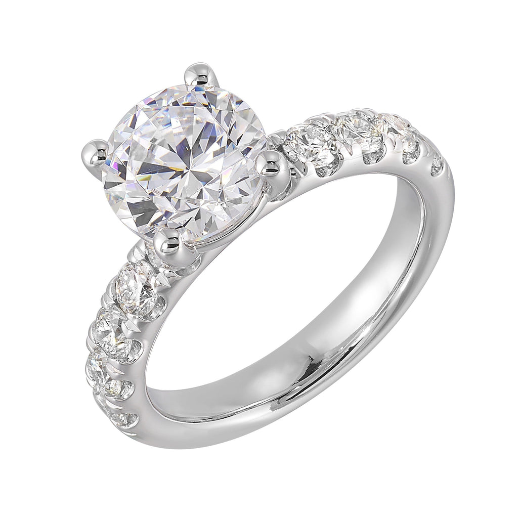 14Kt White Semi Mount 7/8Ctw For 2Ct Round Center